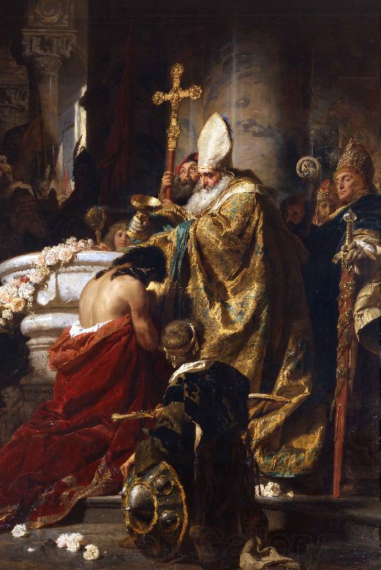 Gyula Benczur The Baptism of Vajk Spain oil painting art